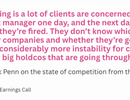 Week in Charts: Stagwell’s Mark Penn on the State of
Holdcos, AI Concerns Top IAB Europe Challenges, and “Subscription
Cycling” on the Rise