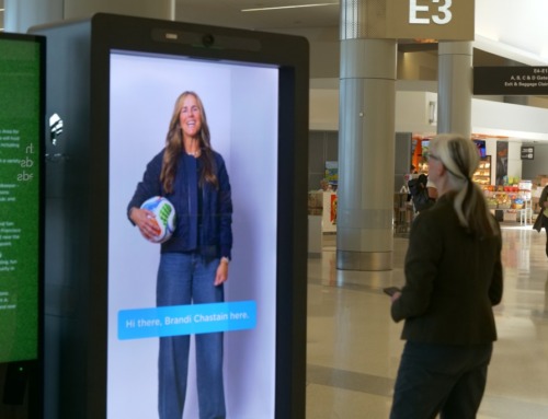 Hologram at SFO Brandi Chastain and SF Mayor