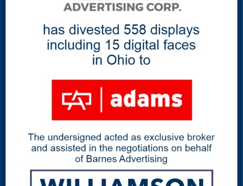 Adams Outdoor Advertising Acquires Barnes Advertising
Corporation in Zanesville, Ohio